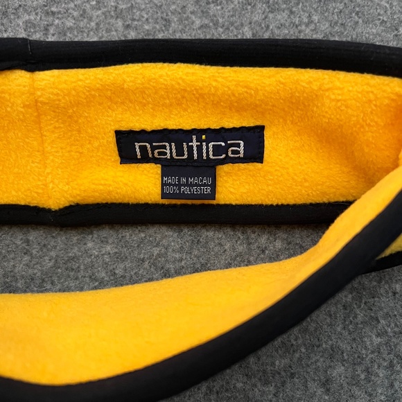 NAUTICA COMPETITION Vintage 90s Yellow Fleece Ear Warmer Headband - Picture 3 of 6